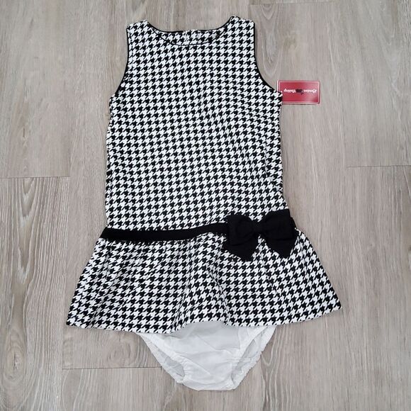 GYMBOREE 3T Kids Black and White Olivia Houndstooth Dress NWT - Picture 1 of 4